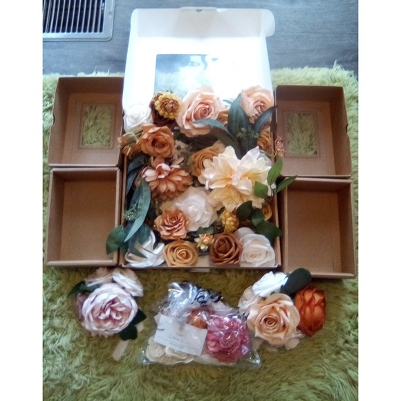 Ling's Moment Wedding Flower Box Sets/ 1 LG, 2 sm 1 x Mix & Match, Vintage Decor - Picture 1 of 7